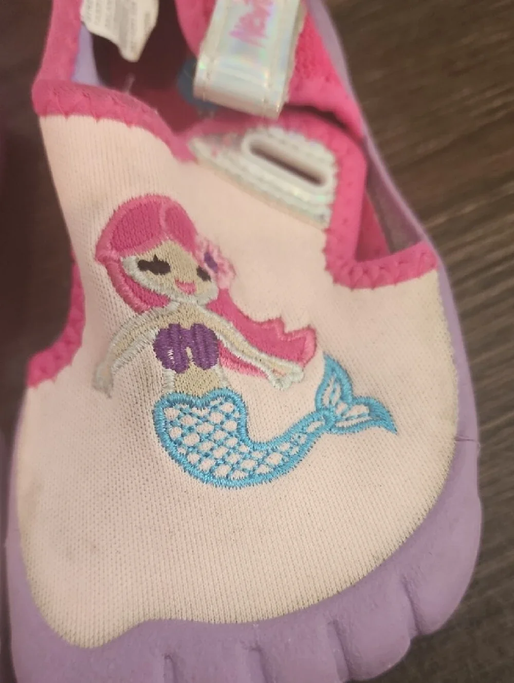 Girls' Pink & Purple Mermaid Water Shoes - Slip-On Swim Shoes